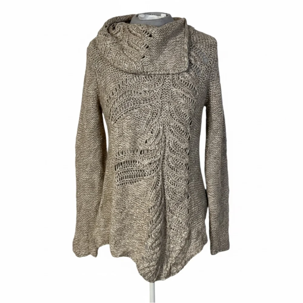 Anthropologie Moth Turtleneck Sweater Brown Beige Women’s Small Alpaca Blend - Picture 2 of 15